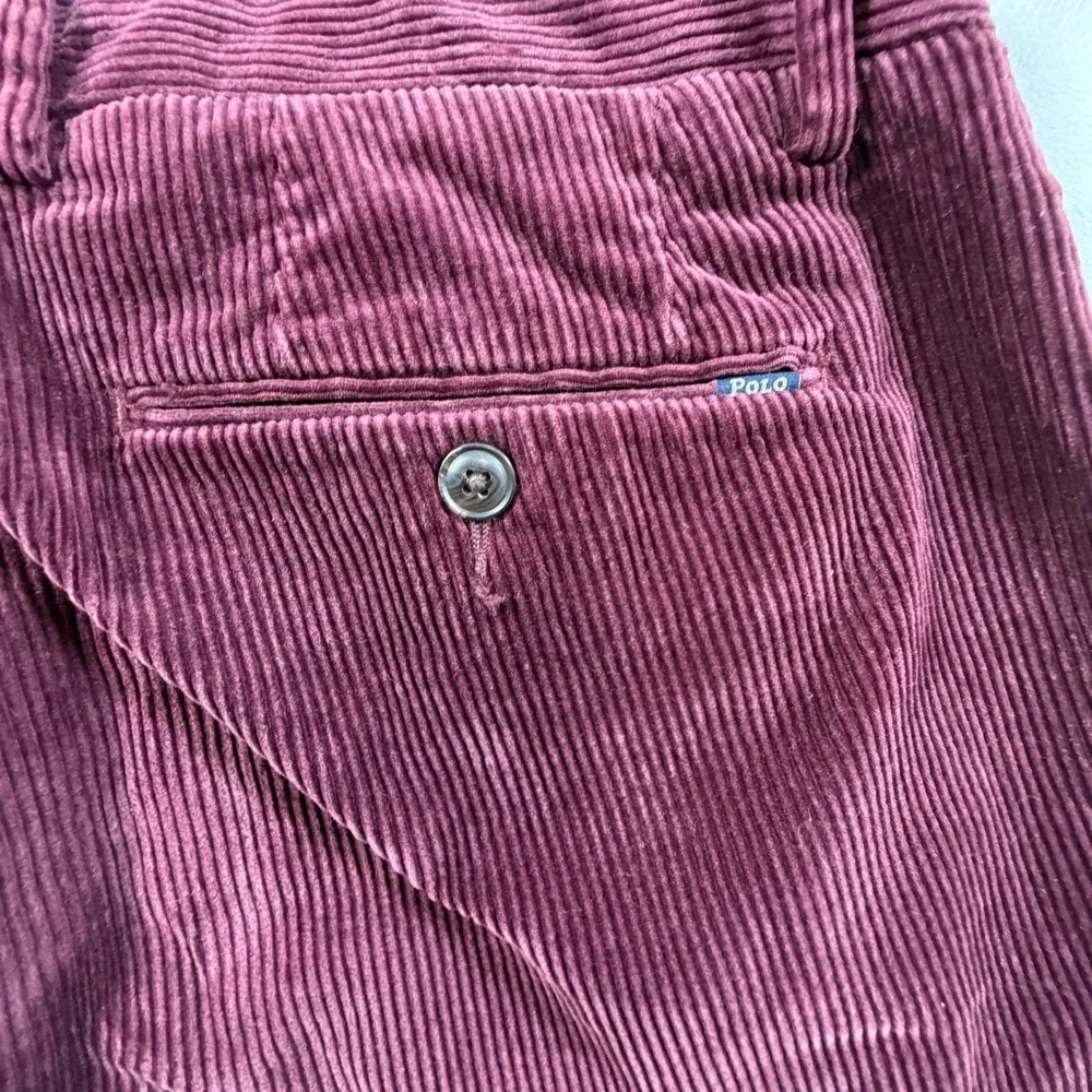 Polo Ralph Lauren Mens 35x30 Burgundy Corduroy Stretch Classic Fit Pants‎ Maroon